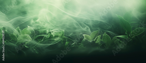 Steam, fog, vapor, smoke in shades of green on an interesting graphic composition.