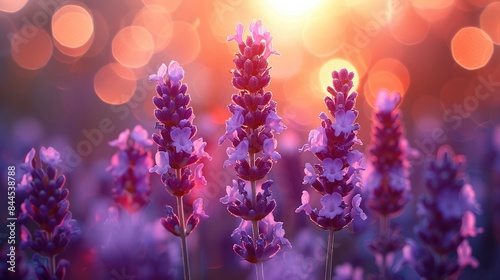 Wallpaper Mural   A sharp image of several purple blossoms against a hazy background of bokeh lighting Torontodigital.ca