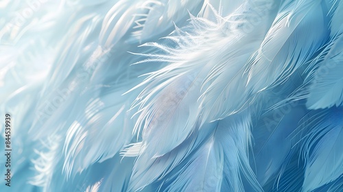 Wallpaper Mural Light blue background, feathers, white color, soft light. Torontodigital.ca