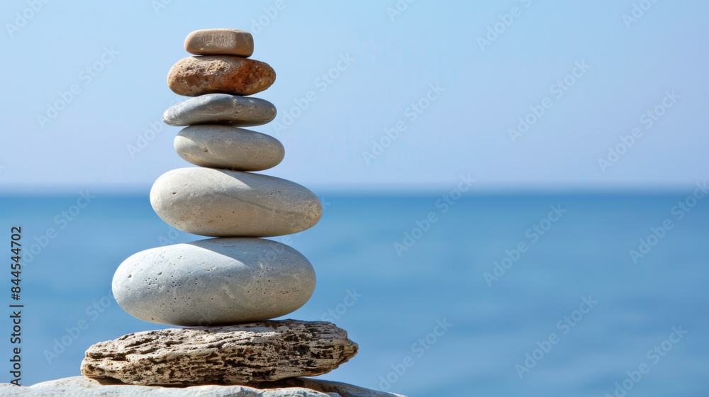 Concept of balance depicted by stacked stones in perfect harmony Concept of balance depicted by stacked stones in perfect harmony