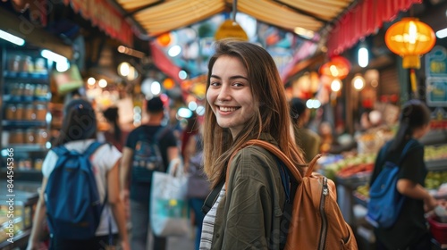 Hip Young Adults Exploring Lively Urban Market Scene with Eclectic Vendors and Delicious Street Food, Captured with Sony A7R III Camera and 35mm f/1.4 Lens