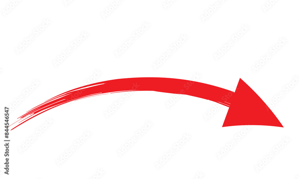 Red Grunge arrow. Brush painted arrow with marker texture. Vector illustration isolated in white background .EPS 10/AI Red Grunge arrow. Brush painted arrow with marker texture. Vector illustration isolated in white background .EPS 10/AI