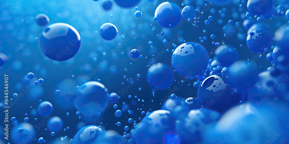 Ocean Blue Detergent Molecule Action: High-resolution microscopy of ocean blue-colored detergent molecules, showcasing their action in removing dirt and stains.