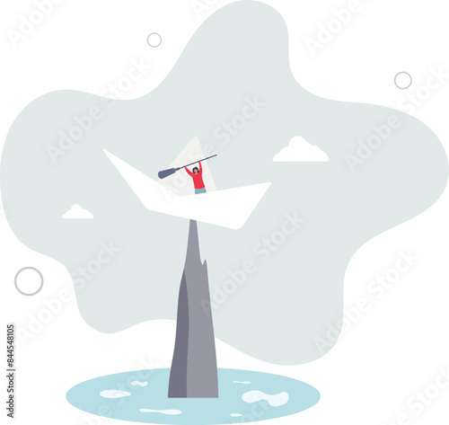 Life or business stuck, struggle with problem or obstacle, error, mistake or failure cause hopeless situation, business difficulty concept.vector illustration.