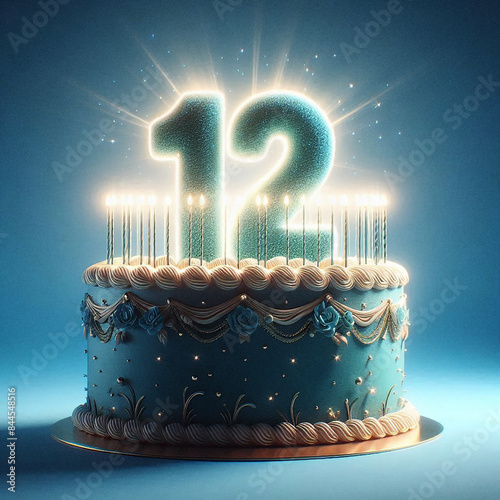 12th birthday cake photo render