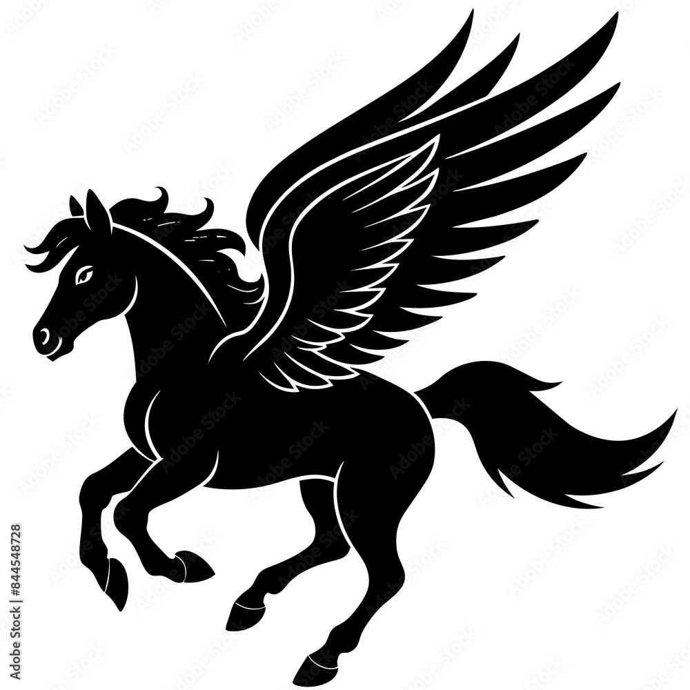 A flying horse silhouette vector illustration A flying horse silhouette vector illustration