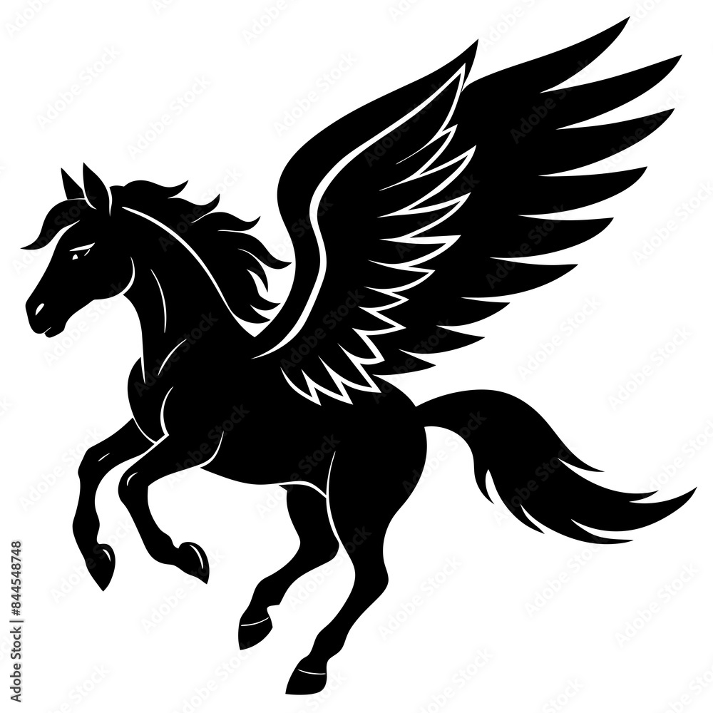 A flying horse silhouette vector illustration A flying horse silhouette vector illustration