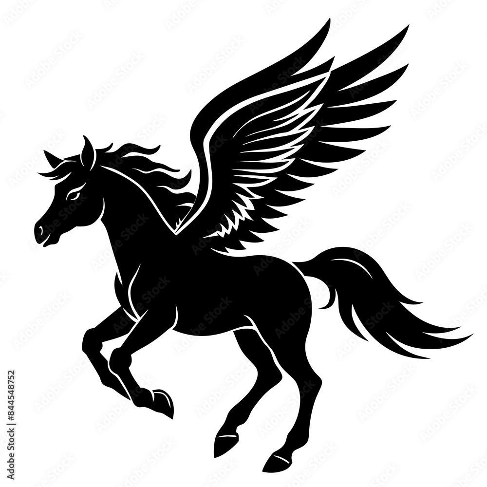 A flying horse silhouette vector illustration A flying horse silhouette vector illustration