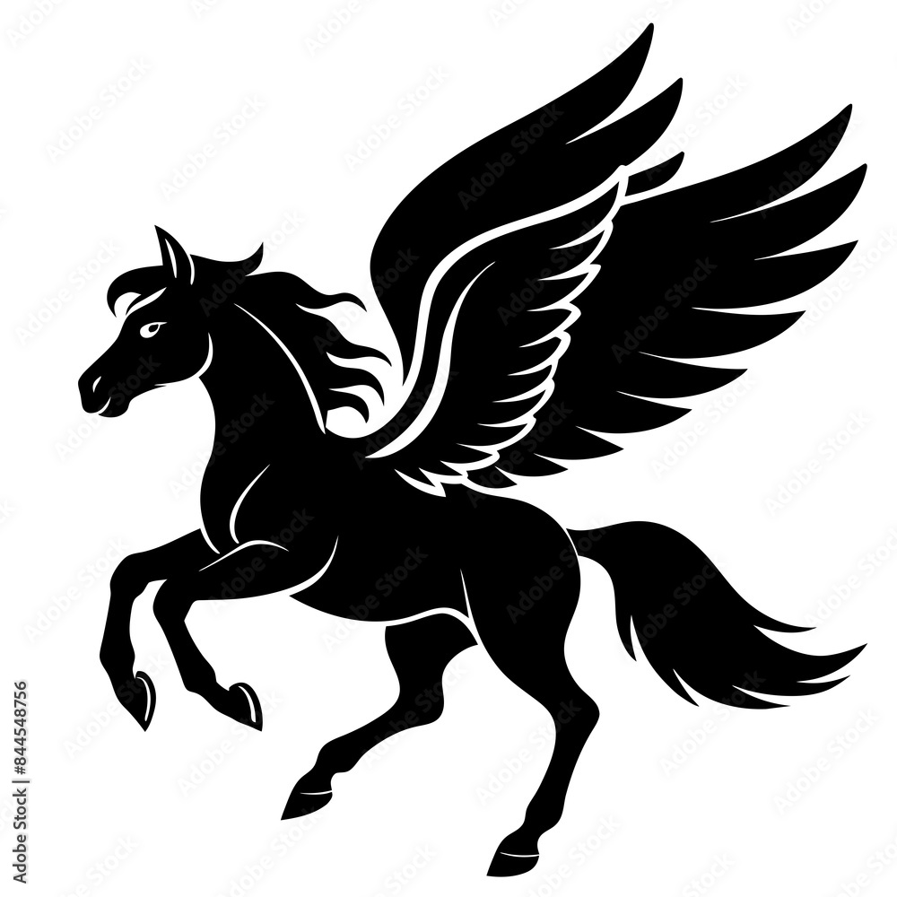 A flying horse silhouette vector illustration A flying horse silhouette vector illustration