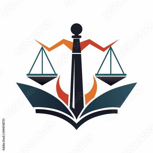 A minimalist unique law firm logo icon vector