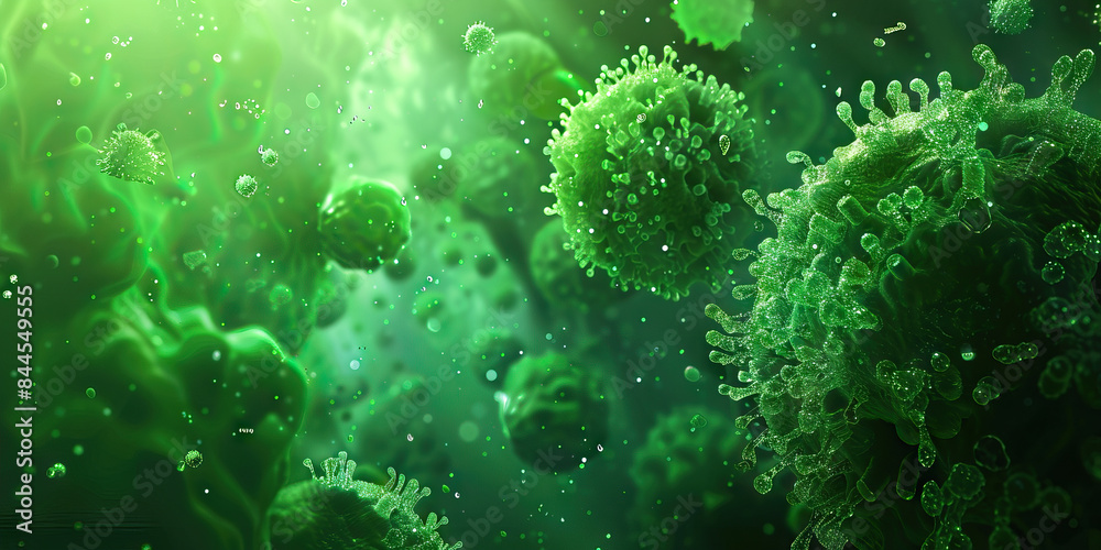 Emerald green disinfectant efficacy microscopic examination of flowing liquid. Emerald green disinfectant efficacy microscopic examination of flowing liquid.