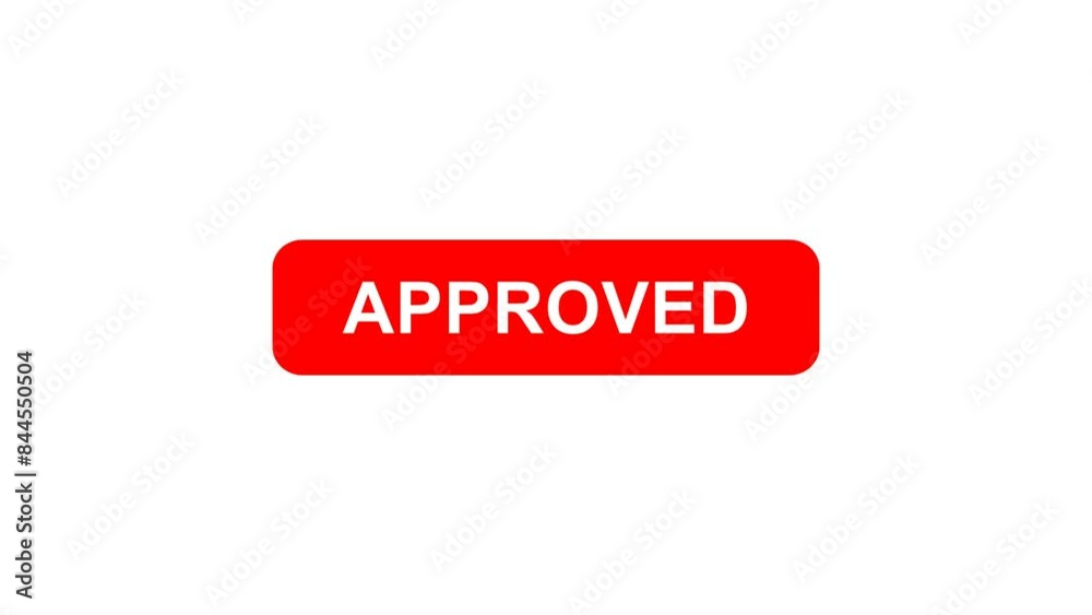 Mouse Cursor Arrow Clicking Red Approve Button With Text Changes from Approve to Approved. 4k Motion Graphics With Alpha Channel Transparent Background. Mouse Cursor Arrow Clicking Red Approve Button With Text Changes from Approve to Approved. 4k Motion Graphics With Alpha Channel Transparent Background.