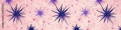 Playful retro pattern with purple starburst on pink background, girly, festive background marketing wallpaper, Chinese New Year, 4k HD wallpaper, background, generated by AI.