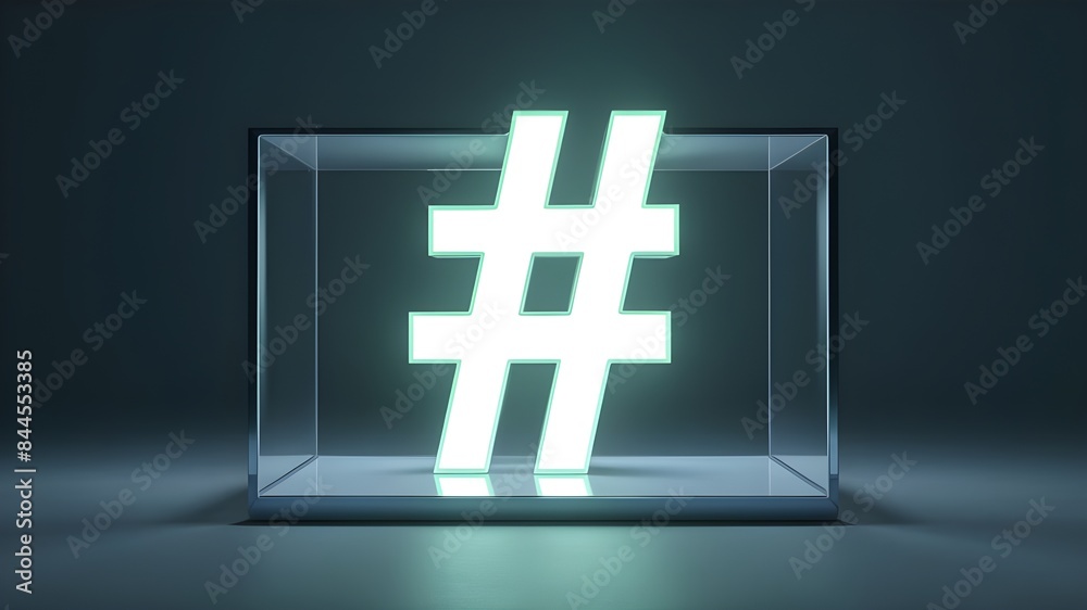 Fototapeta premium hash tag neon style