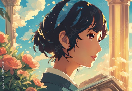 character illustrations of a married couple in anime and cartoon style.