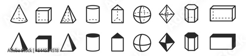 3d shape mathematic icon bungle black symbol photo