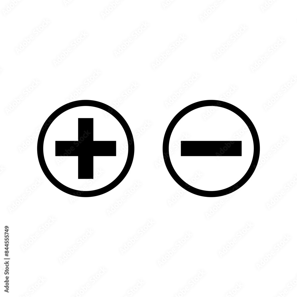 Obraz premium Simple plus and minus icon