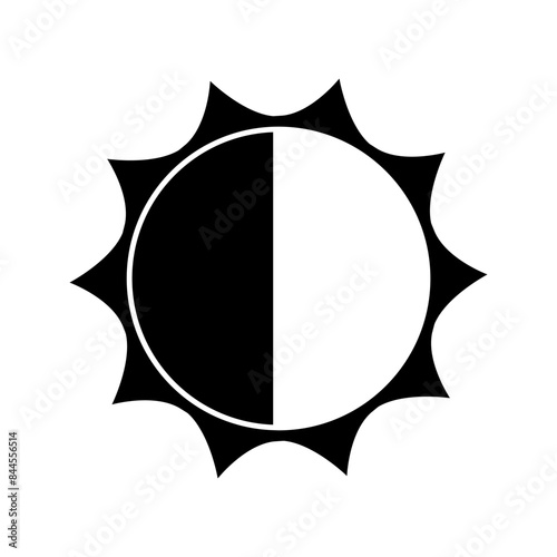 sun vector icon. black and white sun