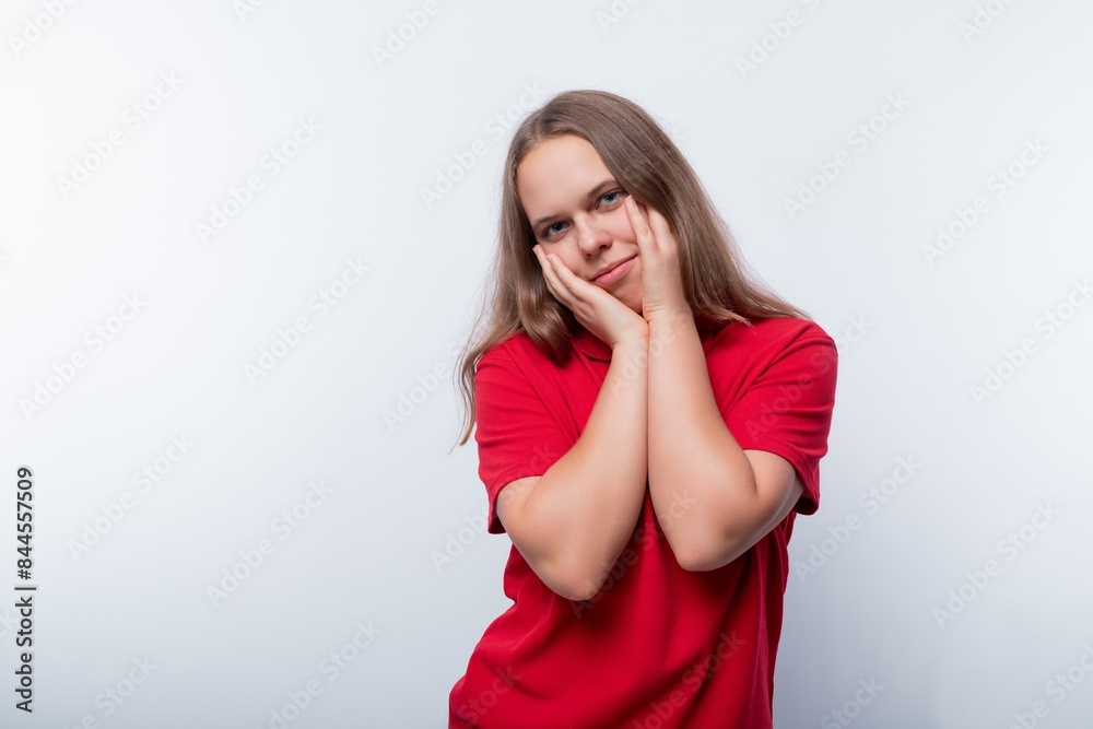 Cute teen girl smiling sweetly Cute teen girl smiling sweetly