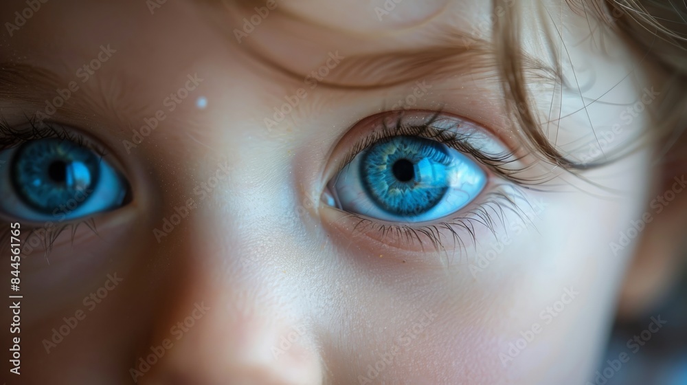 Close-up of a child's blue eyes, full of wonder and innocence. Close-up of a child's blue eyes, full of wonder and innocence.