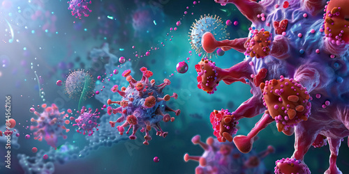 Virus Entry Mechanisms: A detailed diagram illustrating the mechanisms by which the novel virus enters host cells, including receptor binding, endocytosis, and membrane fusion