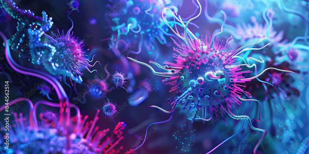 Virus Transmission Routes: An illustration showing the various routes through which the novel virus can be transmitted, including respiratory droplets, contact with contaminated surfaces, and airborne Virus Transmission Routes: An illustration showing the various routes through which the novel virus can be transmitted, including respiratory droplets, contact with contaminated surfaces, and airborne