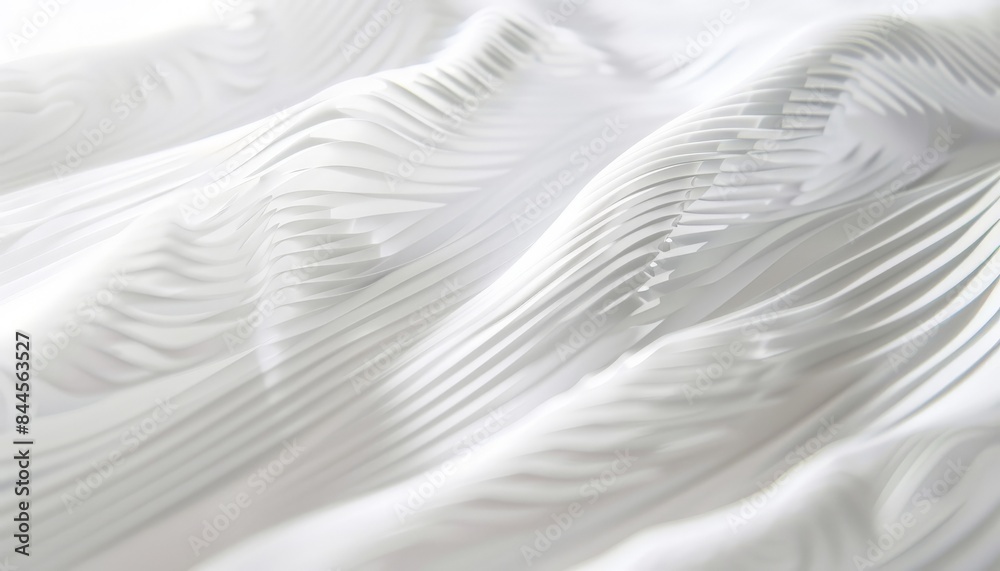 Close-up of white fabric with intricate pleats and textured surface. Close-up of white fabric with intricate pleats and textured surface.