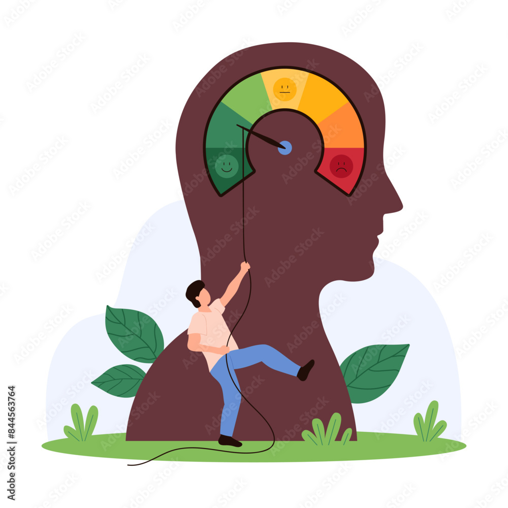 Stress control when problems and negative thoughts overload mind. Tiny ...