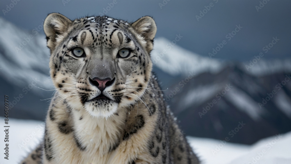 Fototapeta premium closeup of a snow leopards