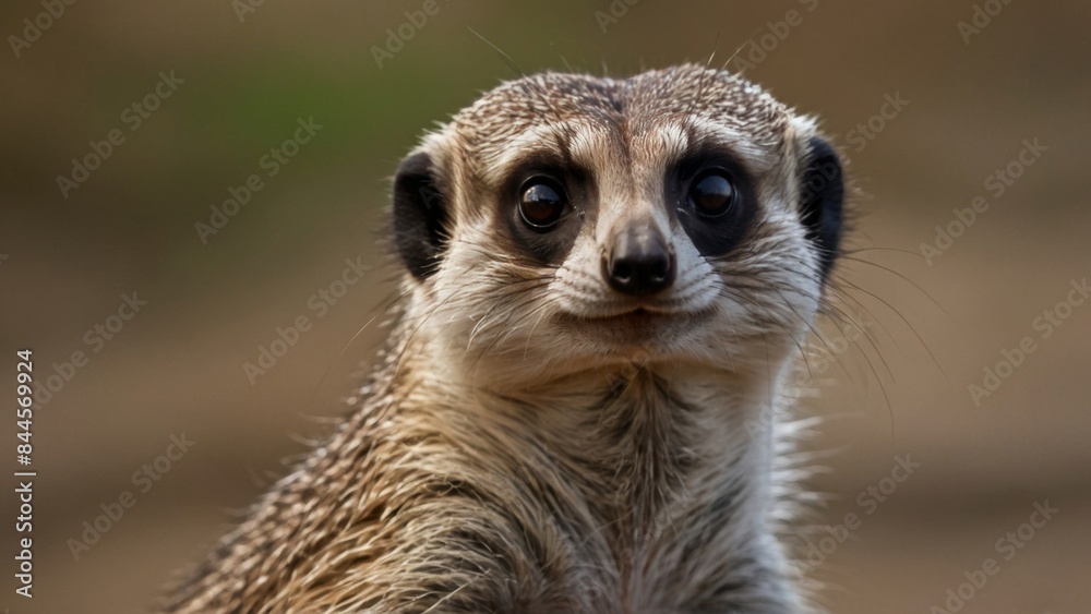 closeup shot of a cute meerkat