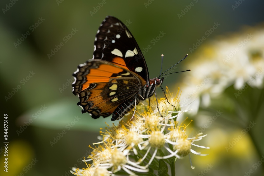 Obraz premium Sun-kissed Summer butterfly. Spring nature insect. Generate Ai