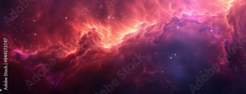 Space nebula and galaxy  Nebula and galaxies in space. Abstract cosmos background  Banner