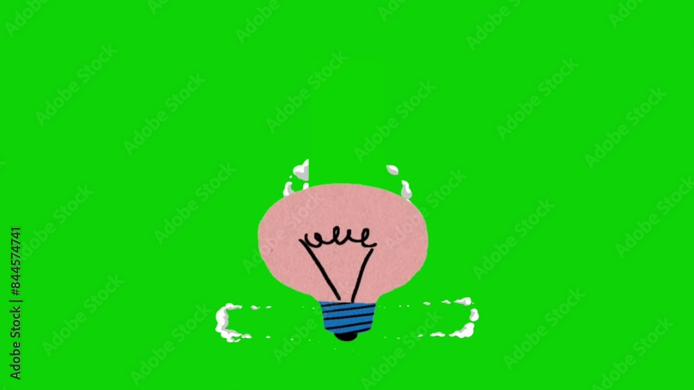 Cartoon animation drawing bulb as good idea. Brainstorming symbol. Clip ...