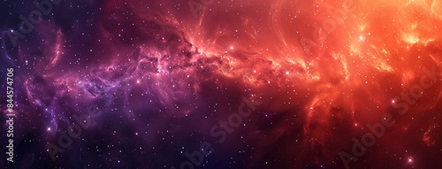 Space nebula and galaxy  Nebula and galaxies in space. Abstract cosmos background  Banner