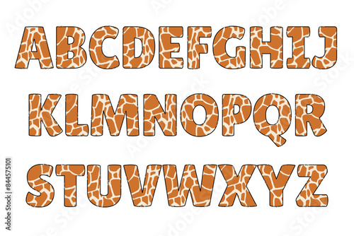 Versatile Collection of Giraffe Color Font Doodle Letter Illustration