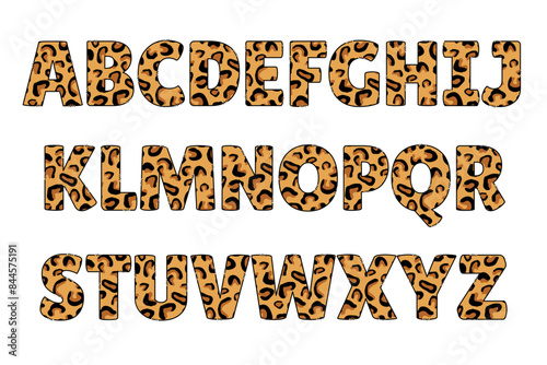 Versatile Collection of Leopard Color Font Doodle Letter Illustration
