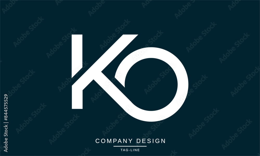 KO, OK Abstract Letters Logo Monogram design Font Vector Initials KO, OK Abstract Letters Logo Monogram design Font Vector Initials