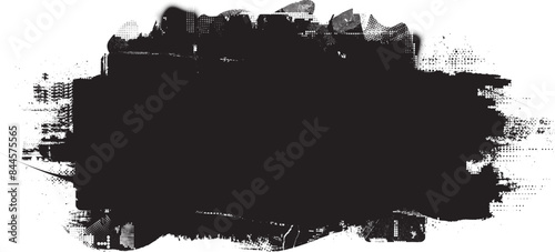 Glitch distorted grange shape . Noise grungy logo . Trendy defect error shapes . Glitched frame .Grunge textured . Distressed effect .Vector shapes