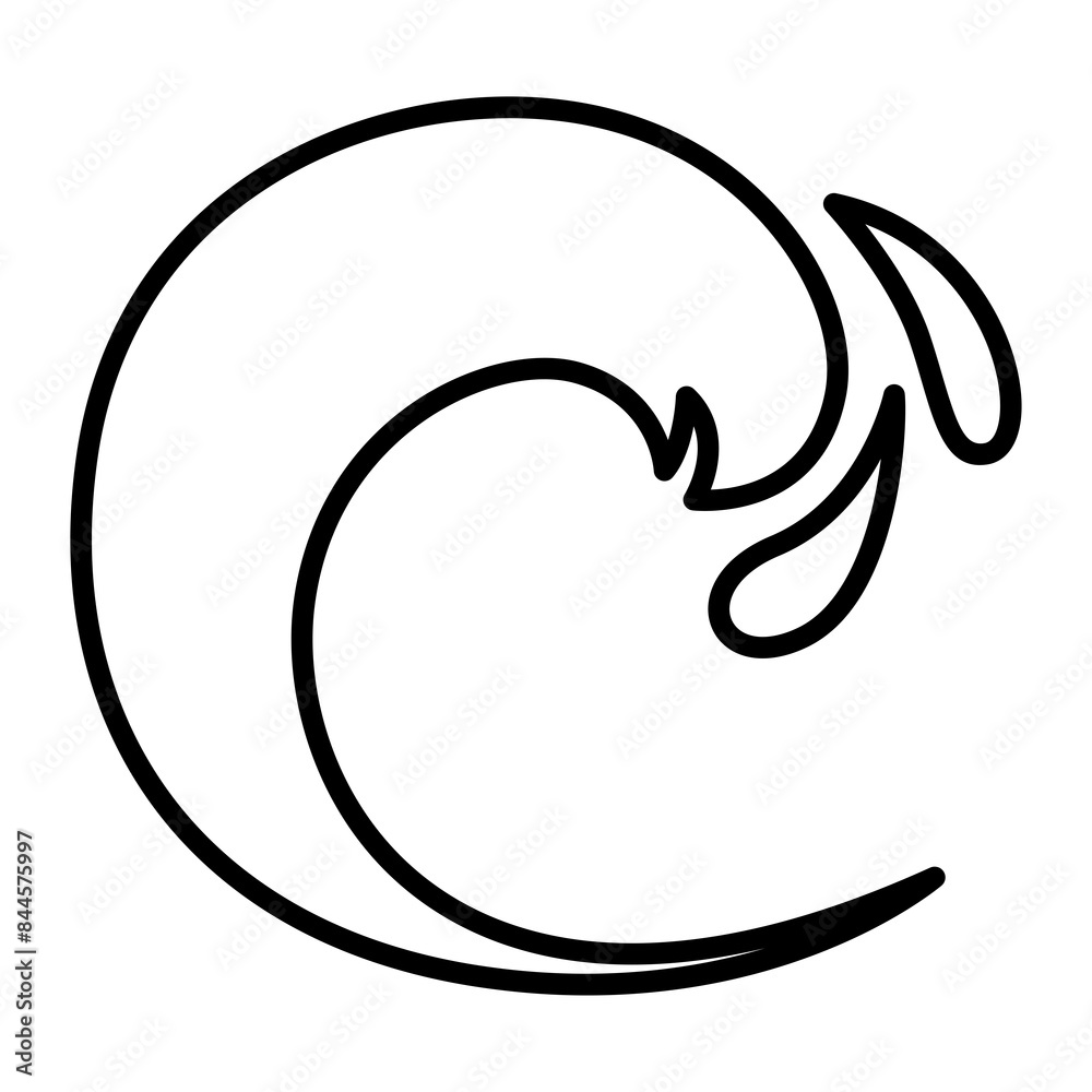 Naklejka premium Wave water icon transparent background