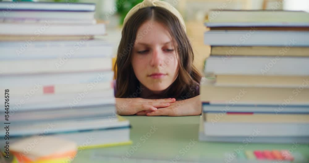 Portrait of a Young Student, Tired from the Amount of Studying Portrait of a Young Student, Tired from the Amount of Studying