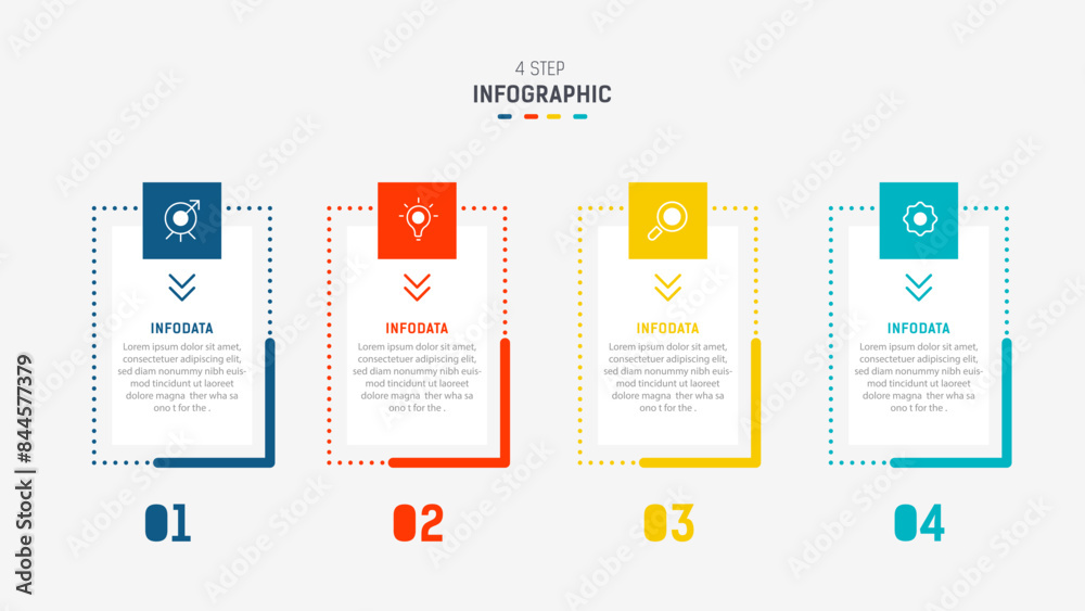 Three Step Infographic label design Vector template with line icons ...