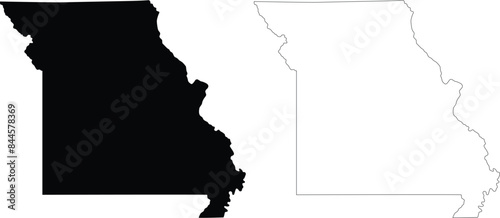 Missouri state outline contour silhouette map