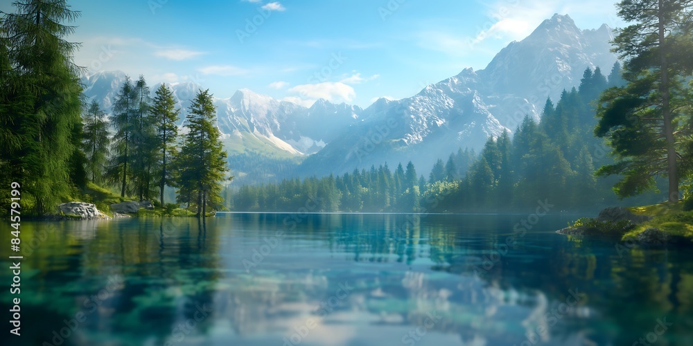 Mountain Lake Serene blurred background image of a mountain lake surrounded by tall pine trees, with clear, reflective water and majestic mountains under a blue sky. Mountain Lake Serene blurred background image of a mountain lake surrounded by tall pine trees, with clear, reflective water and majestic mountains under a blue sky.