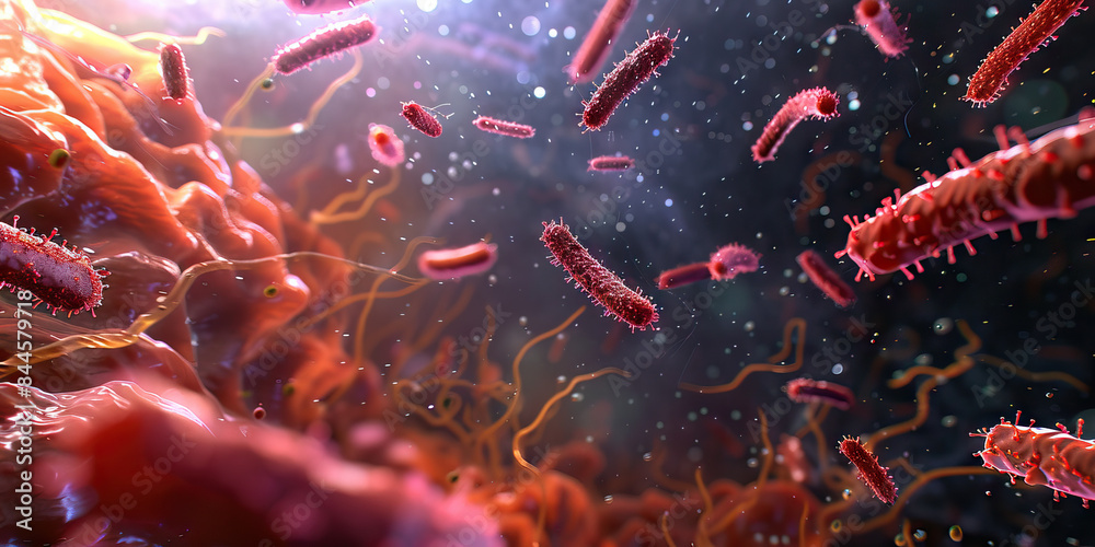 Microscopic Bacterial Spread: An image showing how bacteria can spread ...