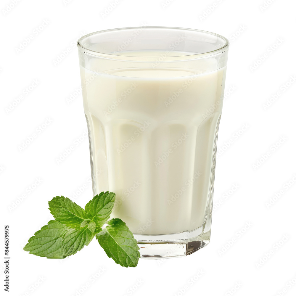 Fresh milk in the glass on white background Fresh milk in the glass on white background