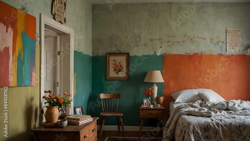 A poem inspired by the memories painted on the walls of a nostalgic, colorful bedroom ai_generated