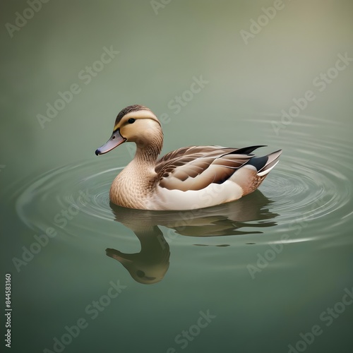 Duck on plain background photo