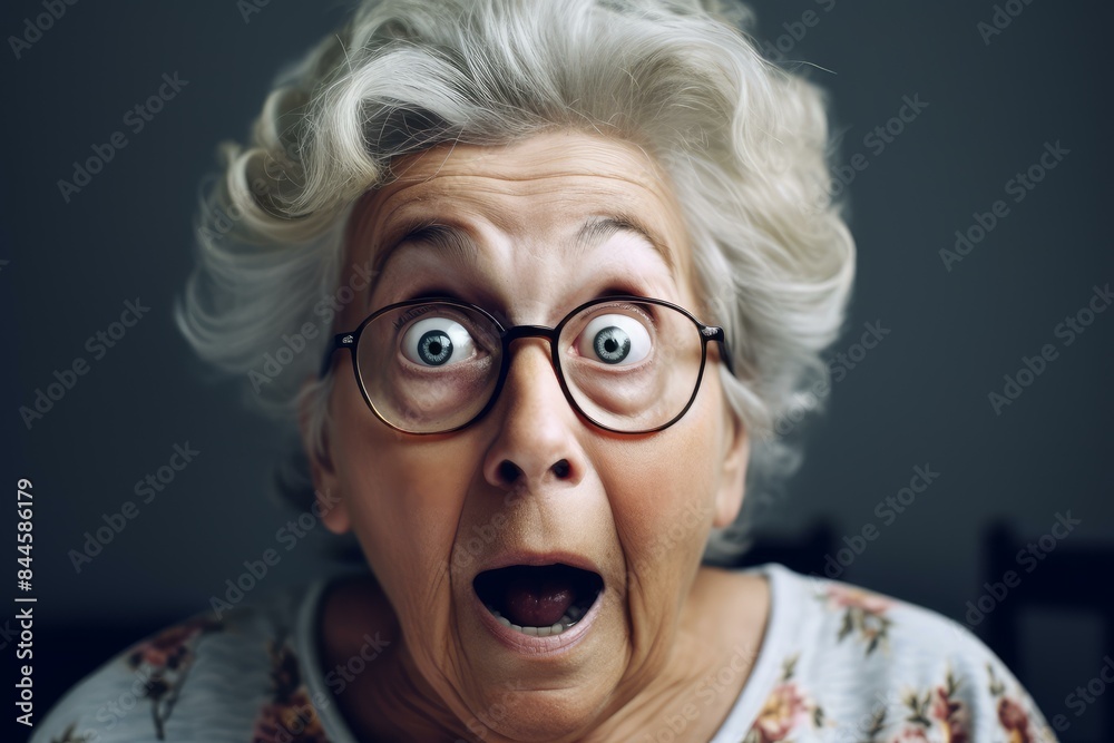 Delighted Surprised grandma. Woman birthday party. Generate Ai Delighted Surprised grandma. Woman birthday party. Generate Ai