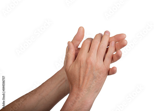 Fotografija Hands clapping in applause, isolated on white background