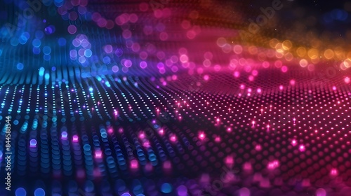 Wallpaper Mural Mesmerizing Neon Gradient Mosaic with Twinkling Stars on Minimalist Dark Backdrop Torontodigital.ca